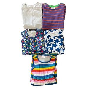 Hanna Andersson Girls Dress Bundle Lot 5 Sz 6-7 & 8 Cotton Colorful Cute